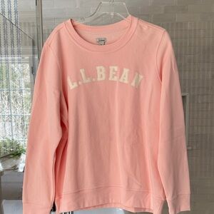 L.L. Bean Pastel Pink Logo Pullover Sweatshirt
